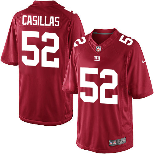 Men's Limited Jonathan Casillas Nike Jersey Red Alternate - #52 NFL New York Giants